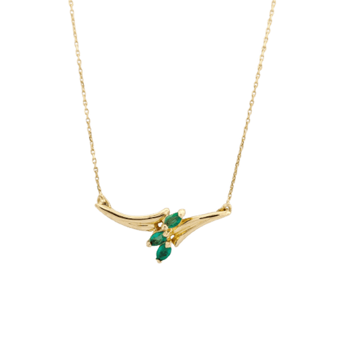 Collier Collier pendentif en or jaune 18 carats et émeraudes 58 Facettes 33142