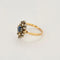 Bague 52.5 Bague or jaune et gris, saphir, perles de culture et diamants 58 Facettes PER15084