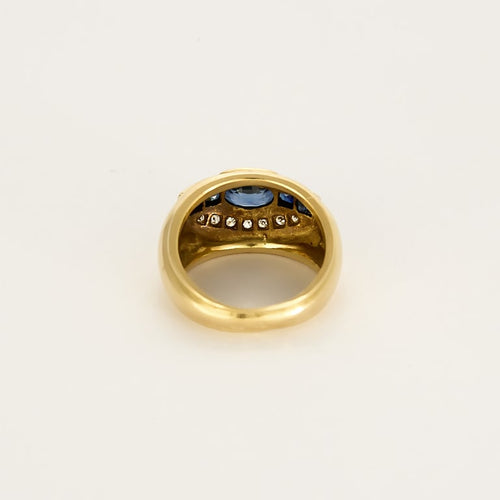 Bague 50 Bague en or jaune saphir et diamants 58 Facettes REU1222