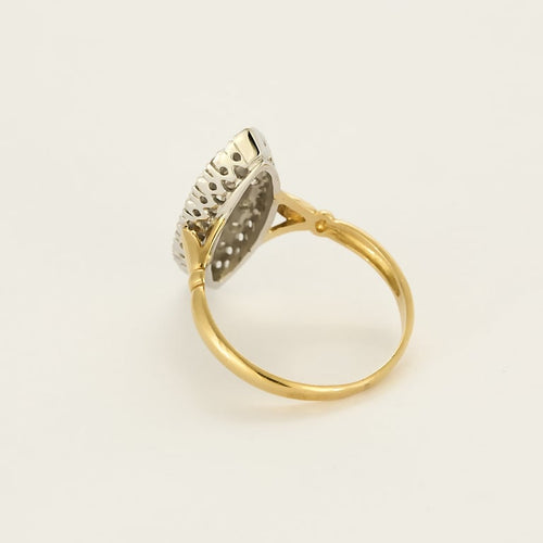 Bague 57 Bague marquise en or blanc, or jaune et diamants 58 Facettes MONTG0047