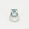 Bague 47 Bague Art Déco en platine et aigue marine 58 Facettes CAS0171
