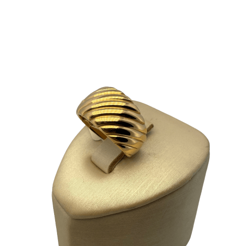 Bague 53 Bague bombée striée en or jaune 18 carats 6,41 g 58 Facettes 250072