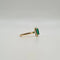 Bague 50 Bague solitaire or jaune 18 carats sertie d’une émeraude synthétique et halo de diamants laboratoires 58 Facettes