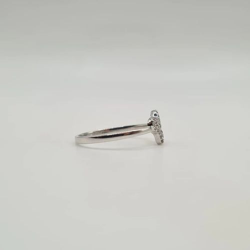 Bague 51.5 Bague papillon or blanc sertie diamants 58 Facettes