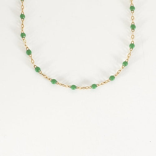 Collier GIGI Clozeau - Classique Gigi - Collier en or jaune et résine verte 58 Facettes BIA1306