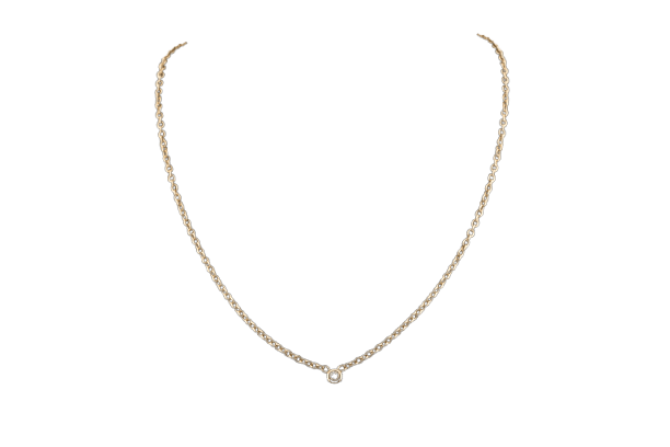 Collier Oro Giallo Collier - Pendentif point lumière en or jaune 18 kt et diamant 0,20 ct 58 Facettes col333