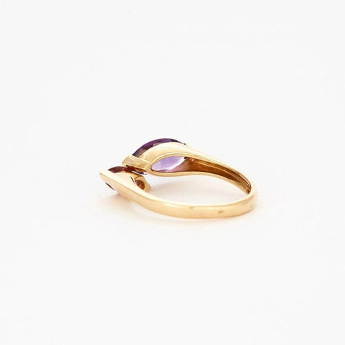Bague 55 Bague Toi et Moi en or jaune 18k et améthyste, tourmaline 58 Facettes AB53