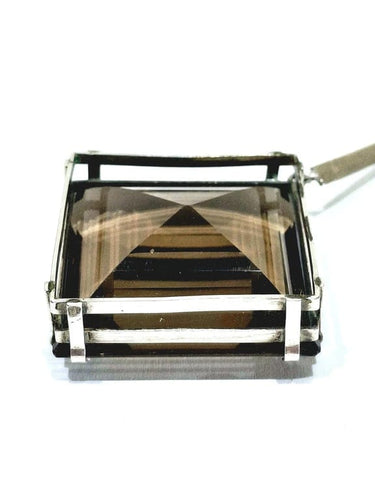 Pendentif Pendentif Quartz Fumé Et Argent 58 Facettes