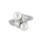 Bague 54 Bague Toi et Moi en or gris 18k, perles de culture et diamants 58 Facettes ALGU20