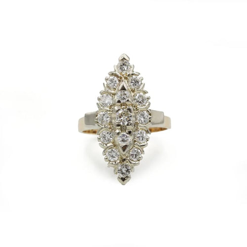 Bague 55 Bague Marquise - Or Bi-colore & Diamants 58 Facettes 250423R