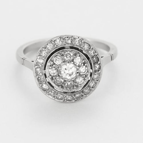 Bague 48 Bague or blanc, platine et diamants 58 Facettes ROM1747