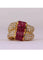 Bague 55 Bague ondulée Or jaune Rubis et Diamants 58 Facettes RNG0016