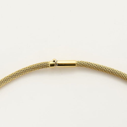 Collier Collier en or jaune à maille tubulaire tressée 58 Facettes VILLEF0221