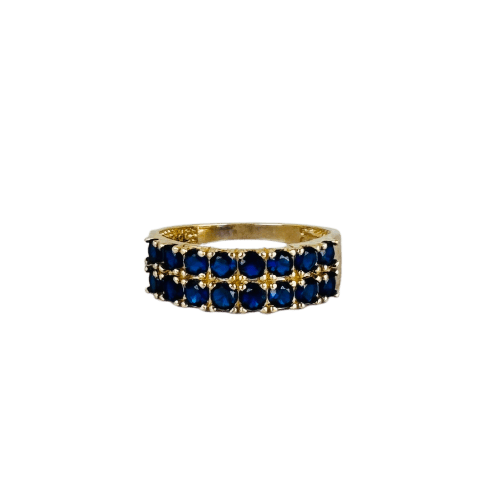 Bague Bague vintage en or jaune 14k et saphirs bleus 58 Facettes 2602001