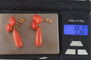 Boucles d'oreilles BOUCLES d'OREILLES CORAIL MEDITERRANEEN 3 CABOCHONS et 1 POIRE PENDANTE 58 Facettes