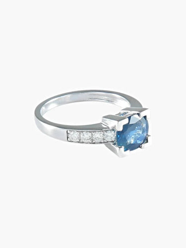 Bague 54 Bague saphir 1,79 ct en or blanc et diamants 0,36 ct 58 Facettes 41850069