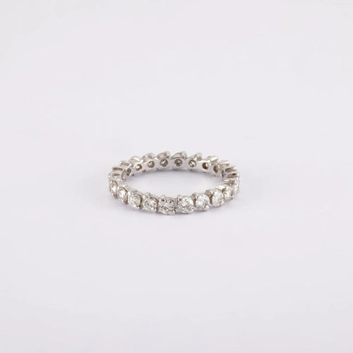 Bague 52 / Blanc/Gris / Or 750 Alliance américaine 22 Diamants 58 Facettes 180198R