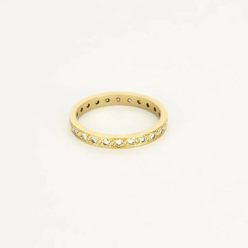 Bague 58.5 Alliance américaine en or jaune et diamants 58 Facettes TOU1500X2