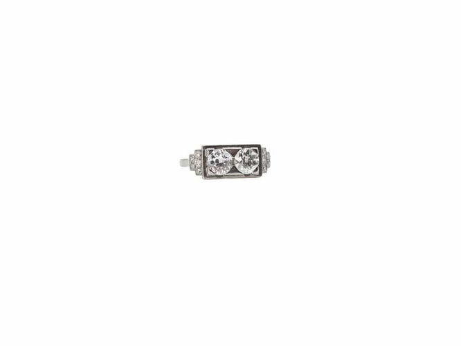 Bague 57 Bague Art Déco Platine Diamants 58 Facettes 4530