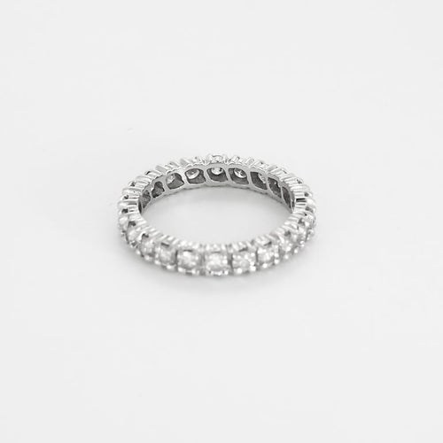 Bague 52 Alliance américaine en or blanc et diamants 58 Facettes CAN1600X2