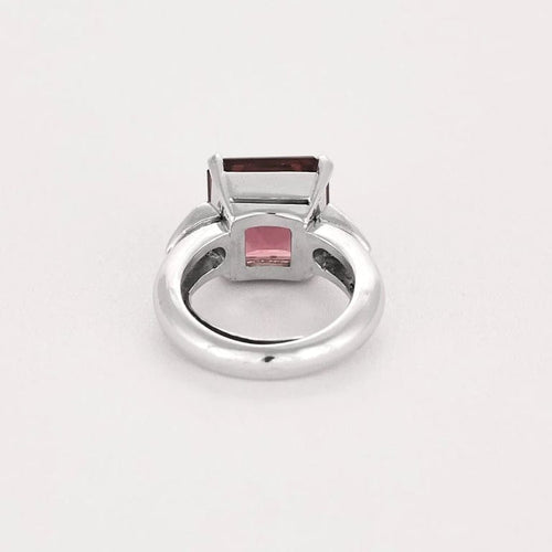Bague 44 Bague - Tourmaline rose taille carrée en or blanc 18k et diamants 58 Facettes LJ25-332