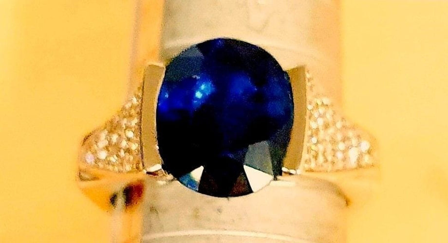 Bague 54 Bague Or blanc Saphir Diamants 58 Facettes C 475  XXEE