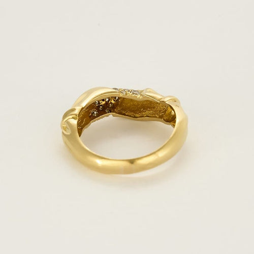 Bague 55 Bague jonc en or jaune et diamants 58 Facettes SEN2452