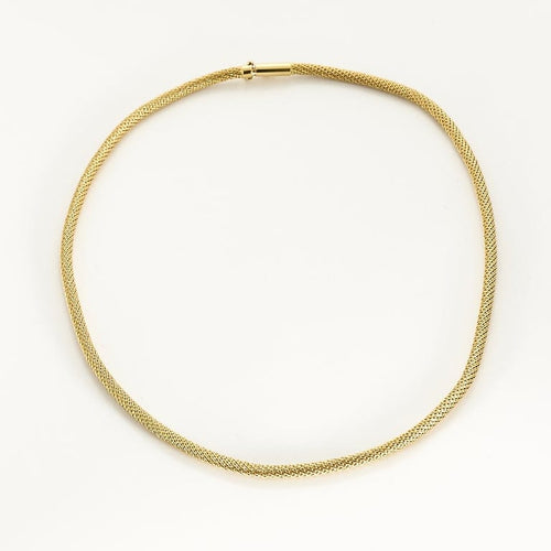 Collier Collier en or jaune à maille tubulaire tressée 58 Facettes VILLEF0221