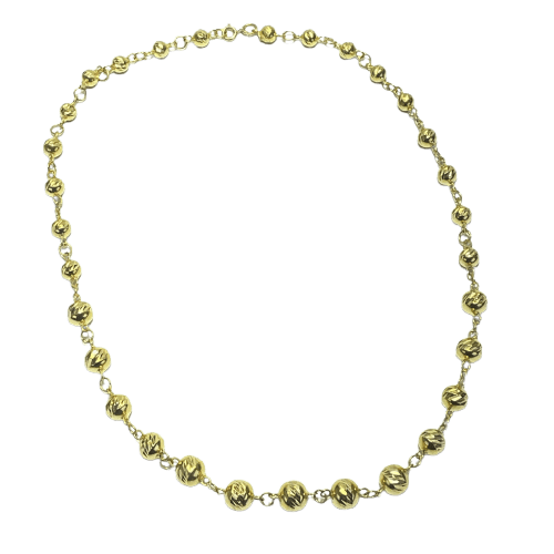 Collier Collier maille boule en or jaune 18K 22,84 g 58 Facettes 250306