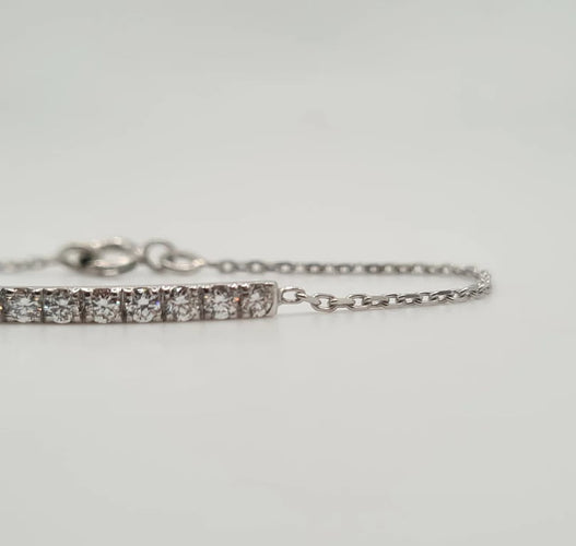 Bracelet Bracelet or blanc serti d’une barrette de diamants 58 Facettes