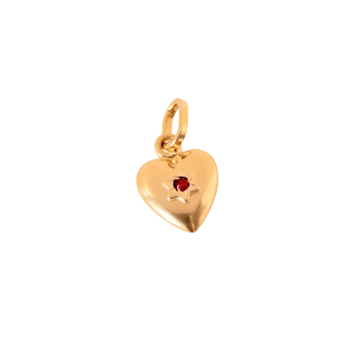 Pendentif Pendentif cœur - Pendentif en or jaune 18 carats avec rubis 58 Facettes