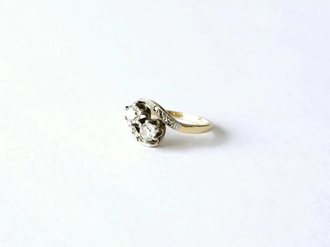 Bague 51 Bague Toi et Moi or jaune Diamants 58 Facettes