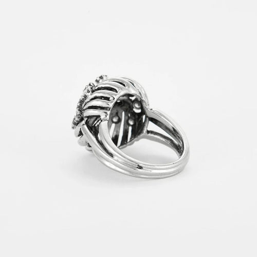 Bague 48 Bague or blanc sertie de diamants naturels 58 Facettes