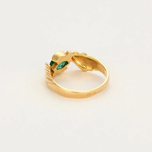 Bague 52 Bague bandeau or jaune, émeraude 58 Facettes GU220