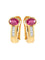 Boucles d'oreilles Boucles d'oreilles ornées de rubis et diamants en or jaune 58 Facettes 47900022