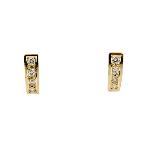 Boucles d'oreilles Boucles d'oreilles créoles quart en or jaune 585 et diamants 58 Facettes 2337