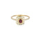Bague 55.5 Bague rectangle en or jaune et gris 18k, rubis et diamants 58 Facettes PL08
