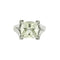 Bague 54 Bague moderniste prasiolite coussin en or gris 18k et diamants 58 Facettes ALGU26