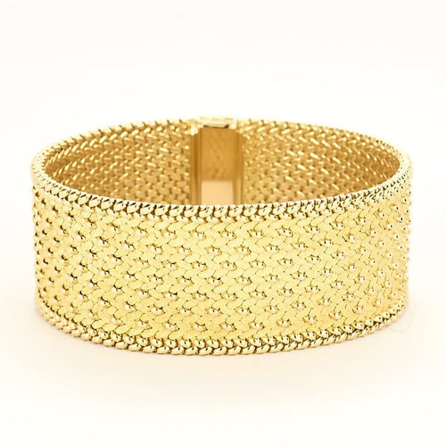 Bracelet Georges Lenfant - Rare bracelet à maille Relief Empire en or jaune 58 Facettes CLA1153
