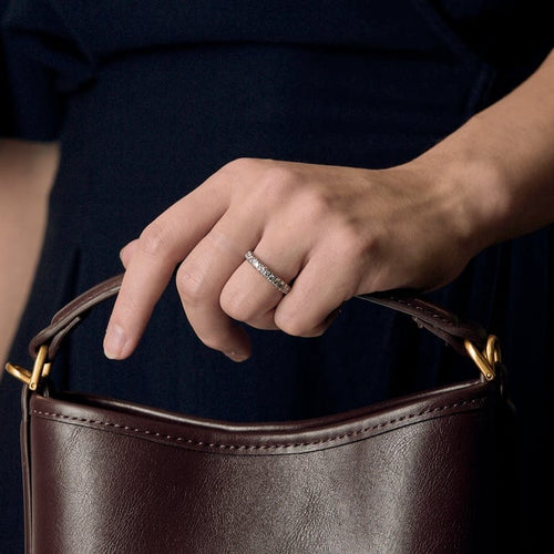 Bague 57 Alliances américaine en or gris et diamants 58 Facettes MON0828X5