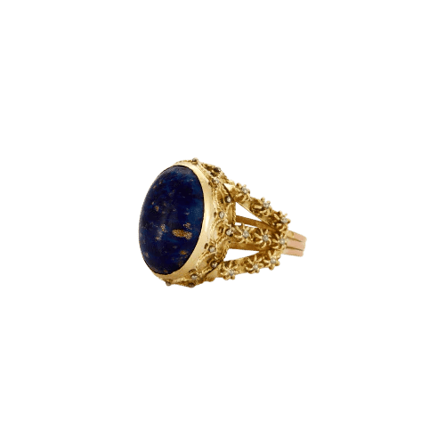 Bague 58.5 Bague Or jaune Lapis-lazuli 58 Facettes
