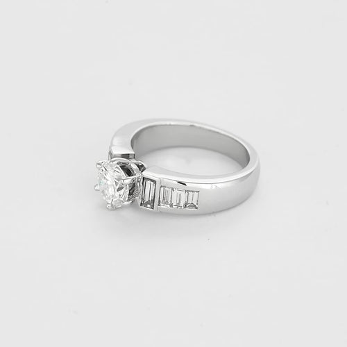 Bague 49.5 Bague Solitaire en or blanc et diamants 58 Facettes B250689