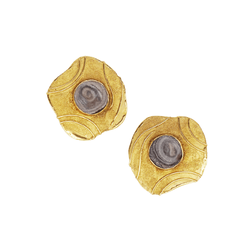 Bague Elizabeth Gage - Bijou en or jaune 18K et géodes d’agate 58 Facettes