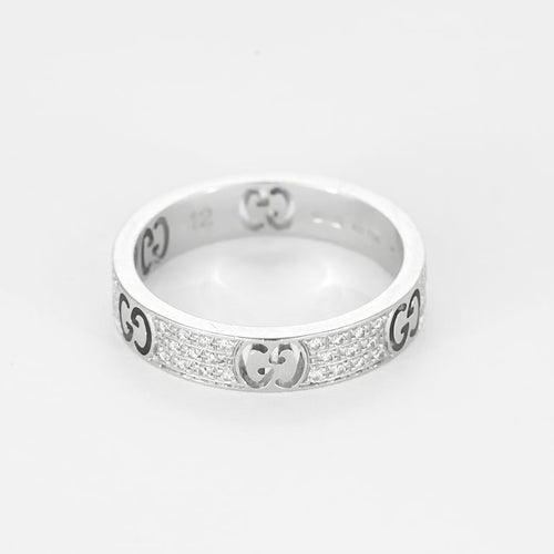 Bague 52 GUCCI - Icon  - Bague en or gris et diamants 58 Facettes ROD4447X3