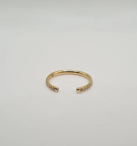 Bague 56 Demi-alliance or jaune sertie de diamants naturels 58 Facettes
