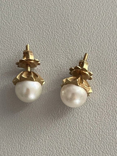 Boucles d'oreilles Boucles d'Oreilles Or Jaune Perles Akoya 58 Facettes LOT 6202
