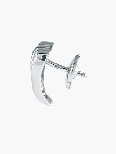 Boucles d'oreilles Boucles d'oreilles en or gris et saphirs, diamants 58 Facettes 47850008