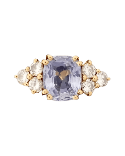 Bague 55 Bague jarretière saphir et diamants en or jaune 18 carats 58 Facettes