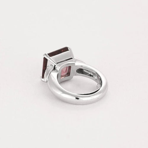 Bague 44 Bague - Tourmaline rose taille carrée en or blanc 18k et diamants 58 Facettes LJ25-332