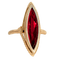 Bague 52 Bague vintage navette en or jaune 18 carats avec rubis synthétique 58 Facettes